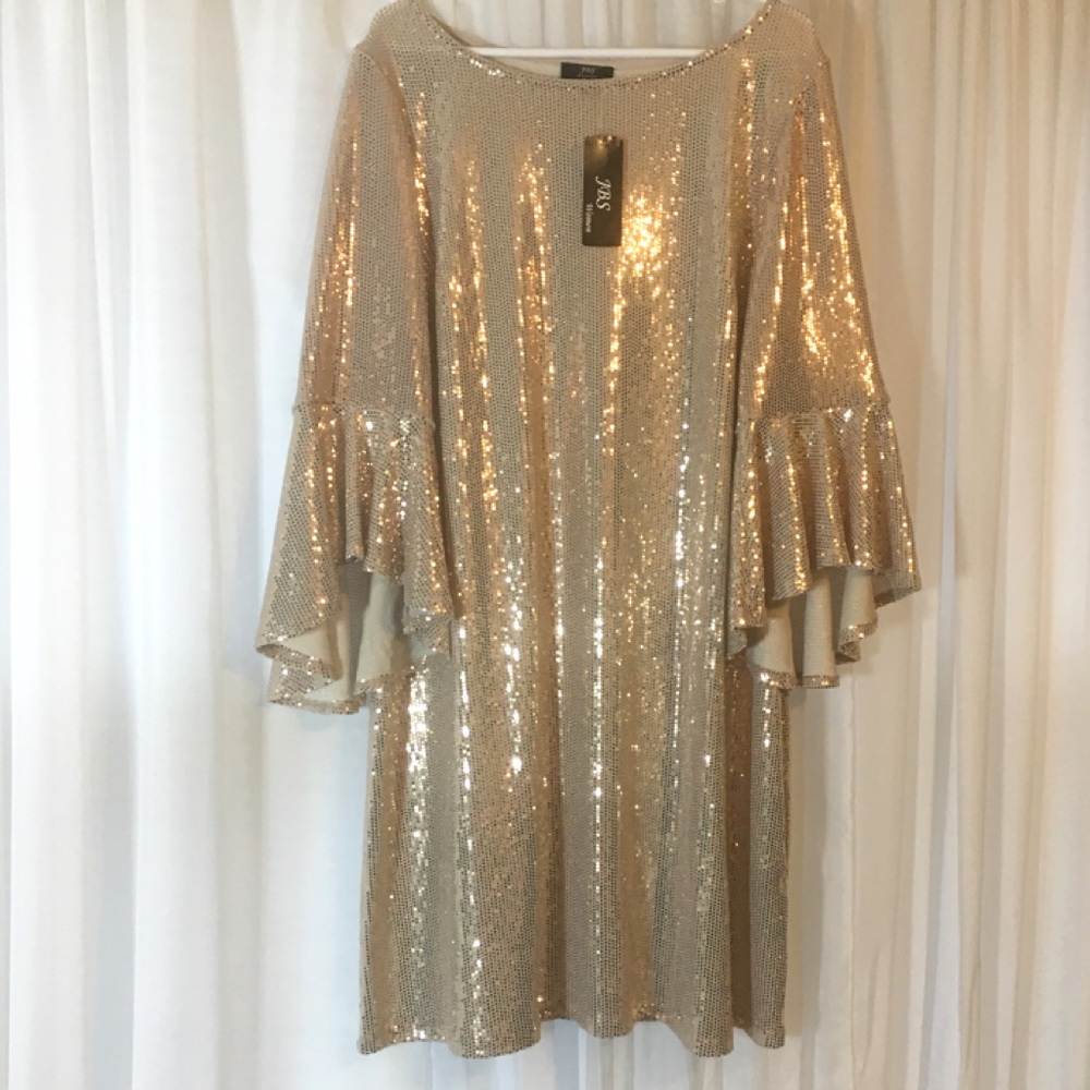 ✨ NWT 2X Petite Champagne Allure Sparkle Dress